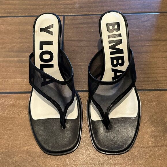 Bimba Y Lola mesh-strap high heel leather sandals - Picture 2 of 5